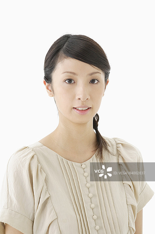 女人肖像特写，工作室拍摄图片素材