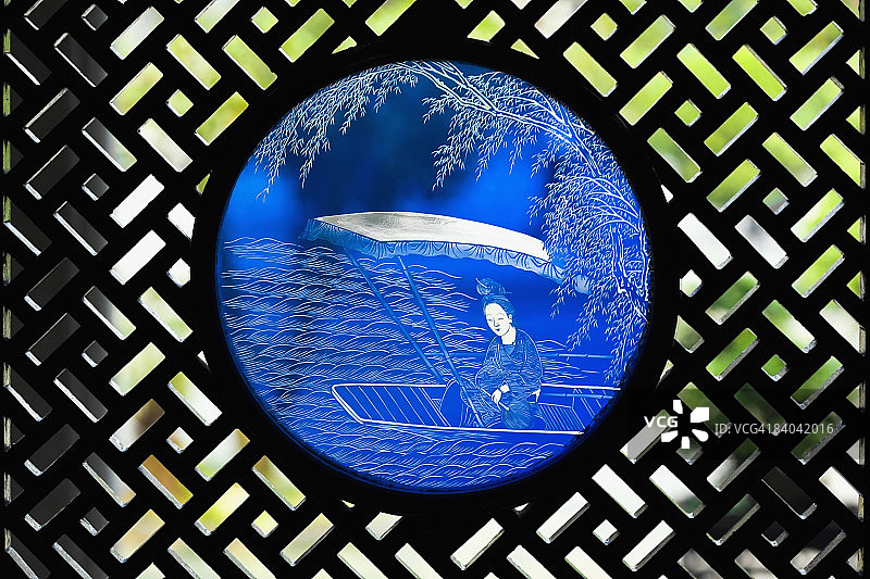 中国广东省广州市陈家祠墙上的绘画图片素材