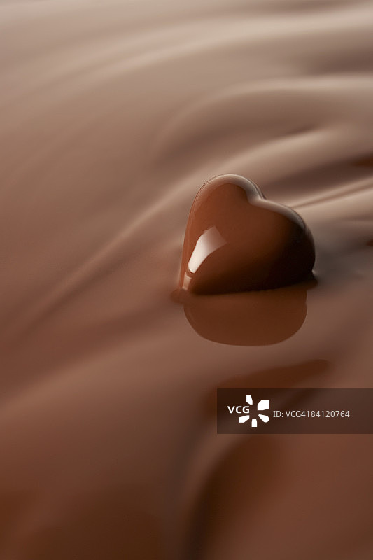 融化的心形巧克力图片素材