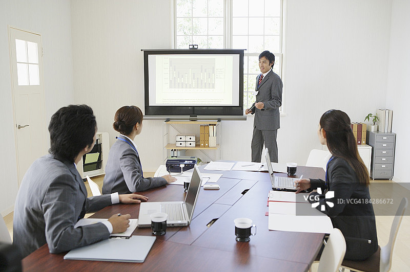 商人做演示图片素材