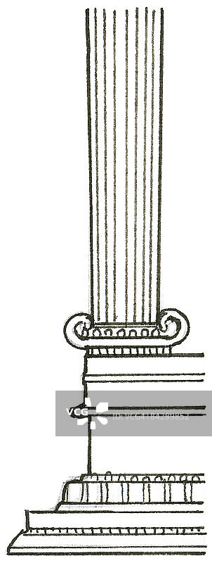 爱奥尼柱黑白插画图片素材