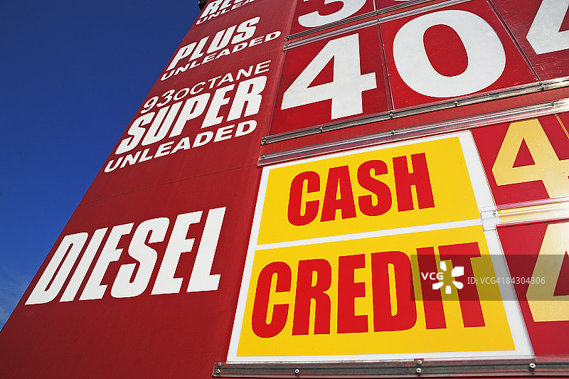 加油站标志特写图片素材