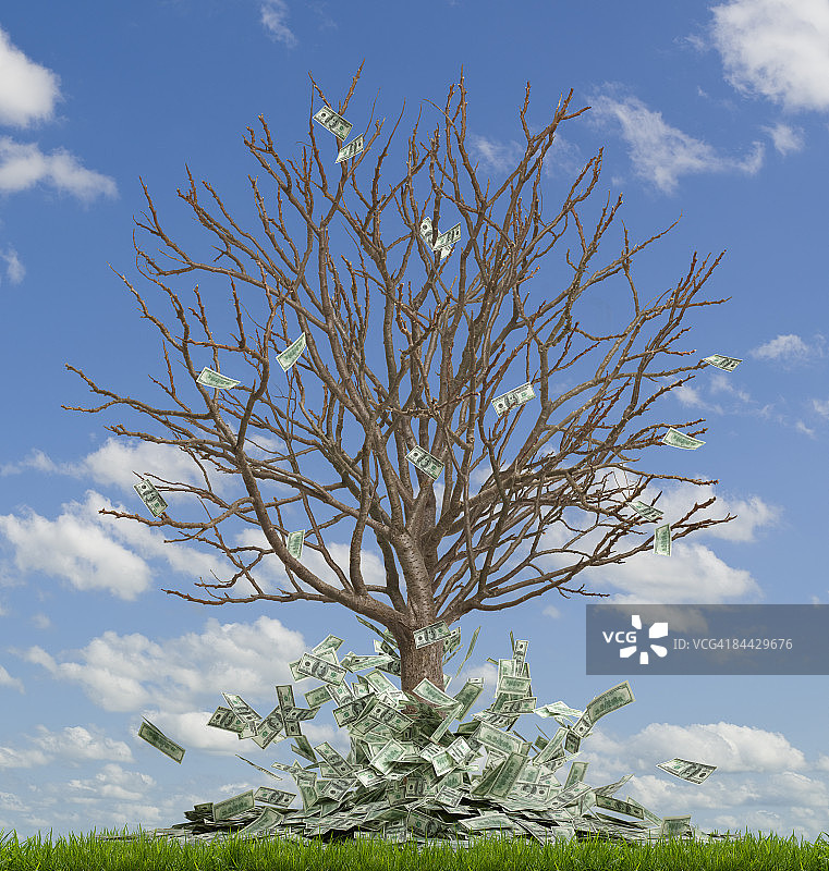摇钱树，金钱掉落图片素材