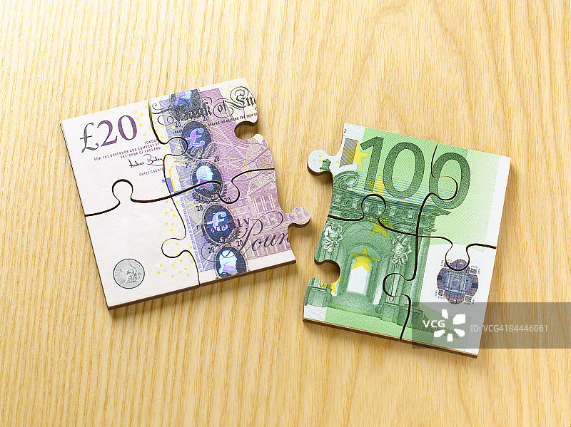 英镑和欧元拼图图片素材