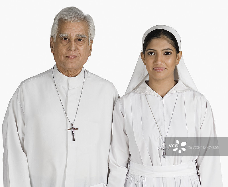 牧师和修女的肖像图片素材