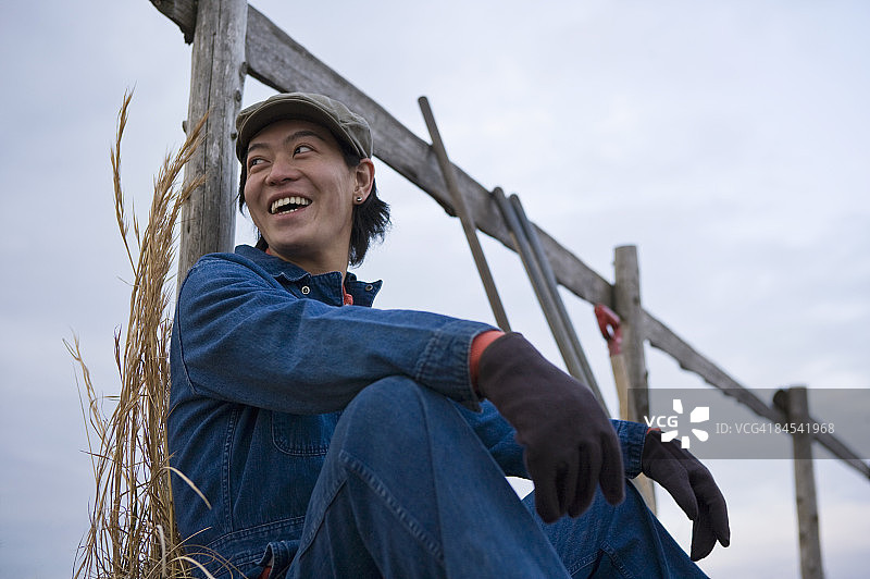 农场工人休息图片素材