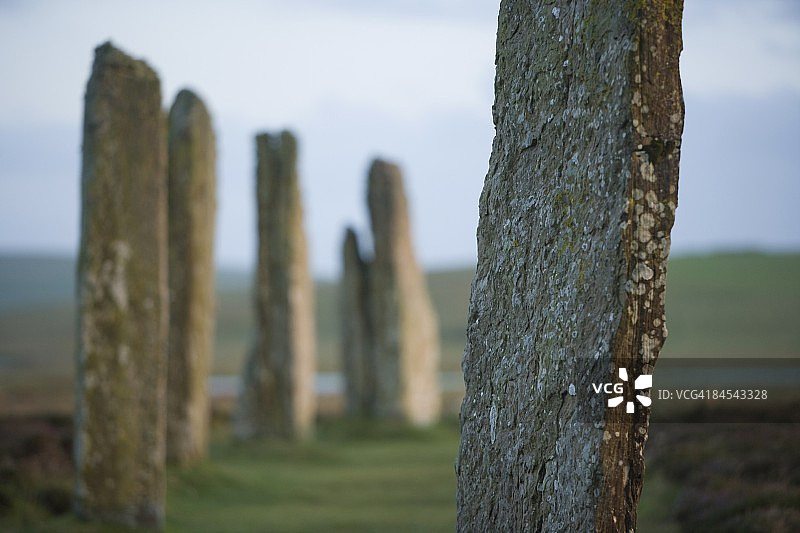布罗加环石：联合国教科文组织世界遗产，奥克尼，苏格兰，英国，欧洲图片素材