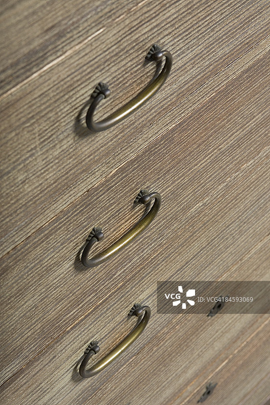 古董抽屉把手的特写镜头图片素材