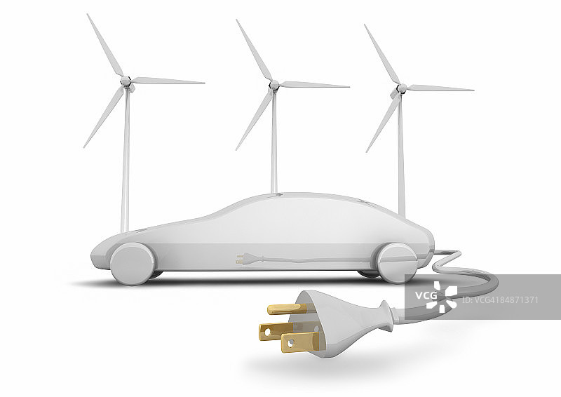 风能驱动的电动汽车图片素材