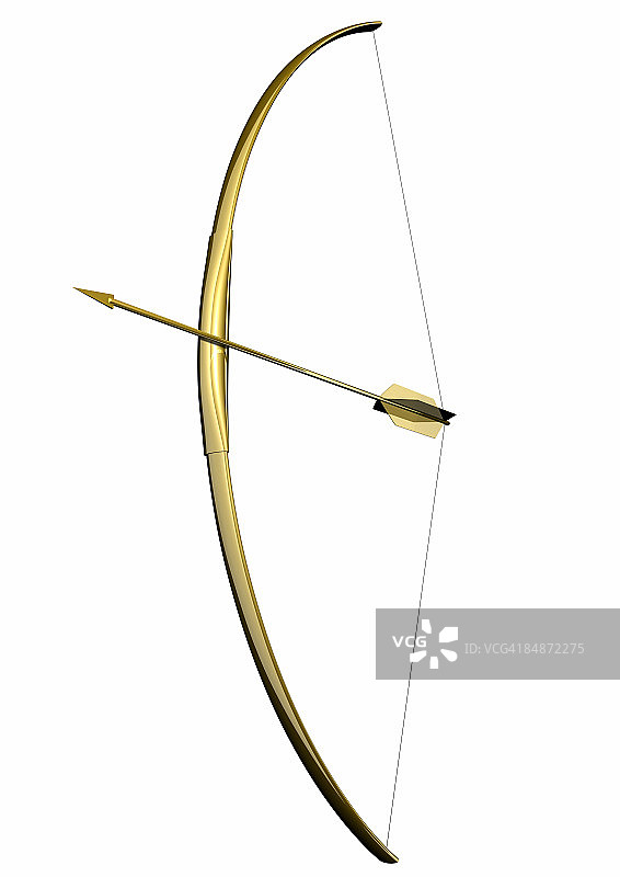 白色背景上的弓箭图片素材