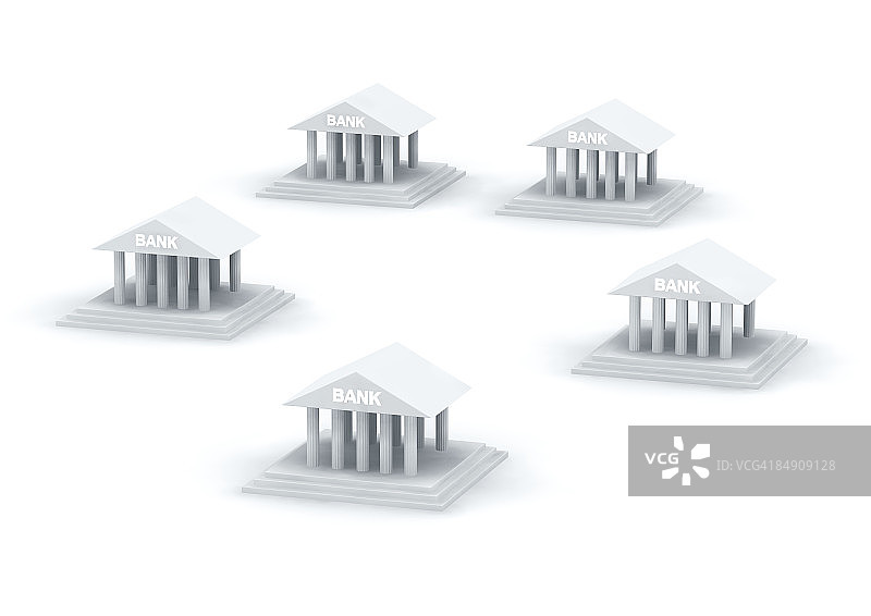 银行建筑群圆形图图片素材