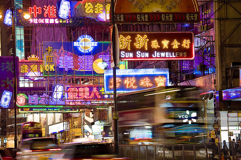 香港弥敦道图片素材