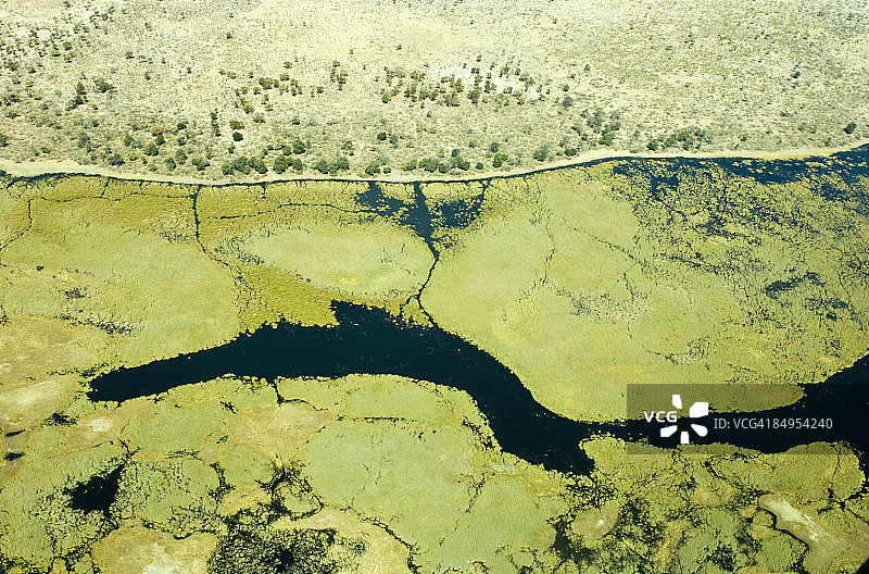 博茨瓦纳宽多-林扬蒂河断层航拍图片素材