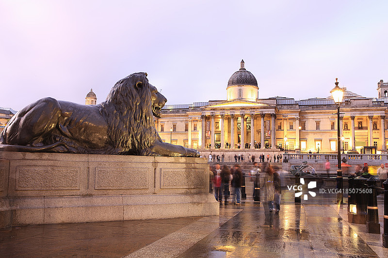 伦敦国家美术馆黄昏景色图片素材