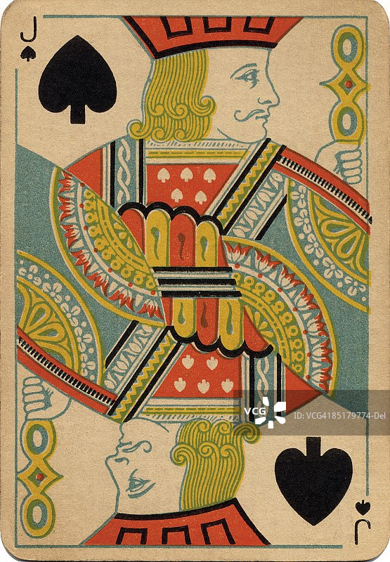 黑桃杰克复古扑克牌图片素材