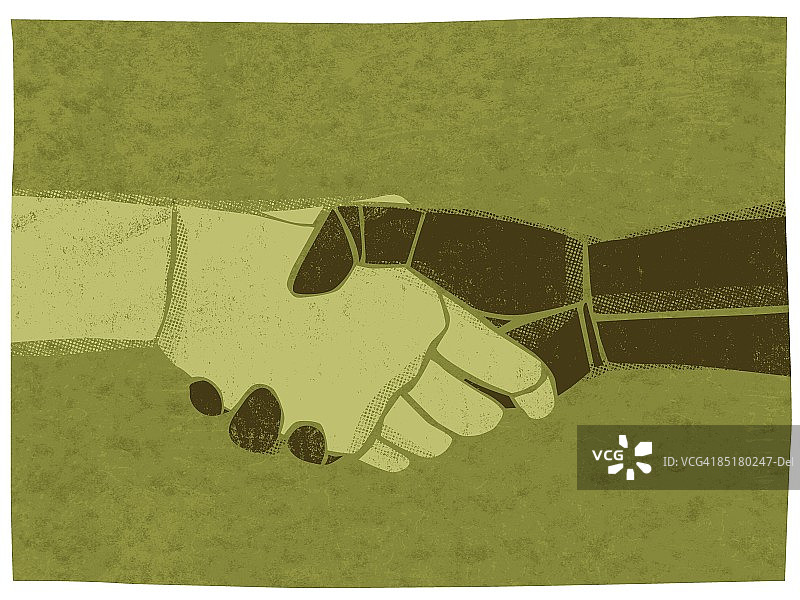 握手插画图片素材