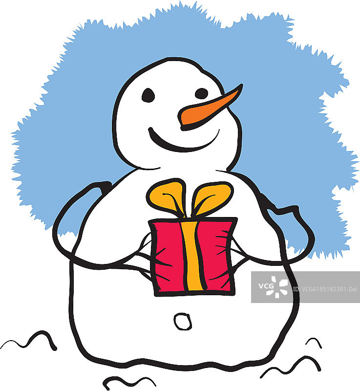 手捧礼物的雪人图片素材