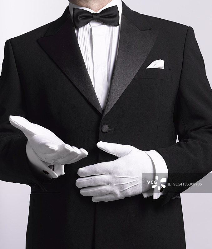 管家做手势图片素材