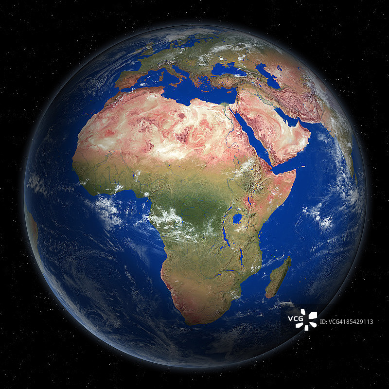 从太空看地球，非洲突出图片素材