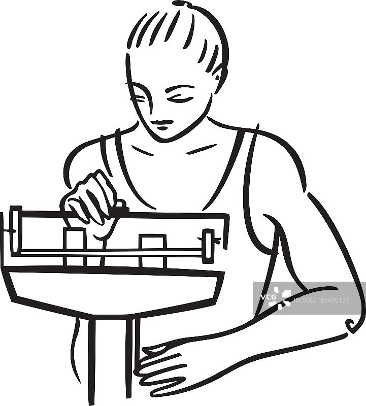 称体重的女人图片素材