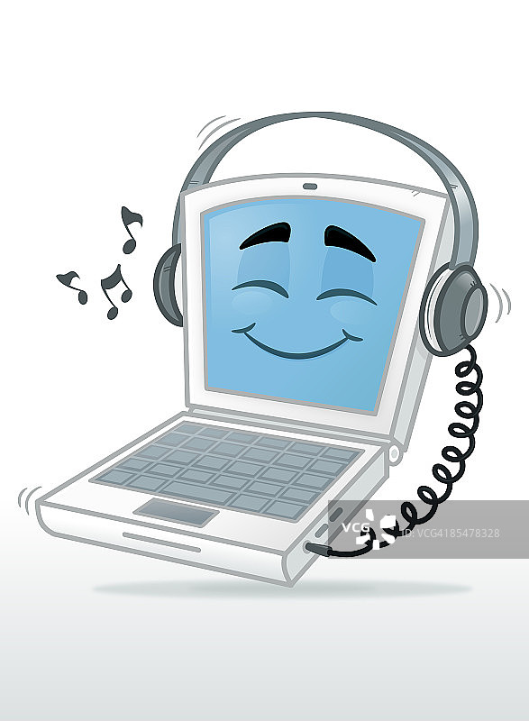 跳舞的笔记本电脑图片素材