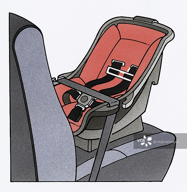 车辆座椅上的儿童座椅插画图片素材