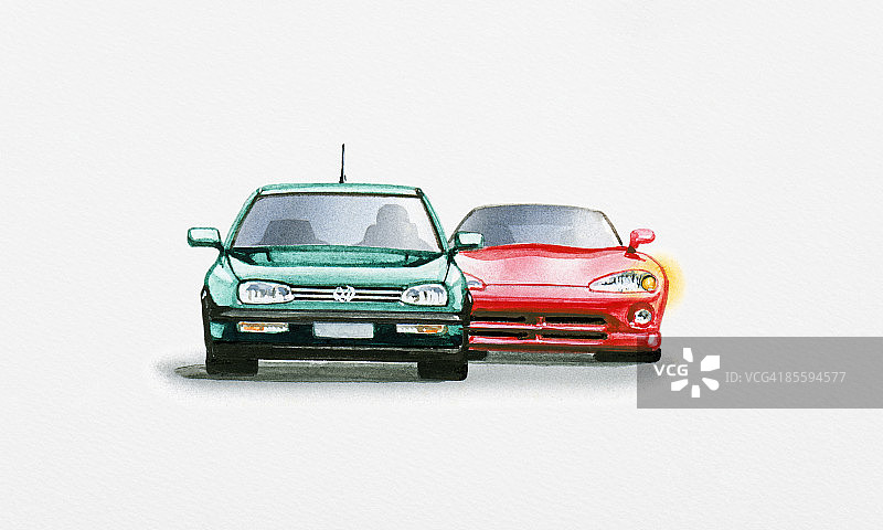 跑车超车插画图片素材