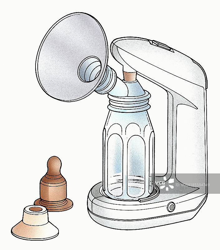 电动吸奶器插画图片素材