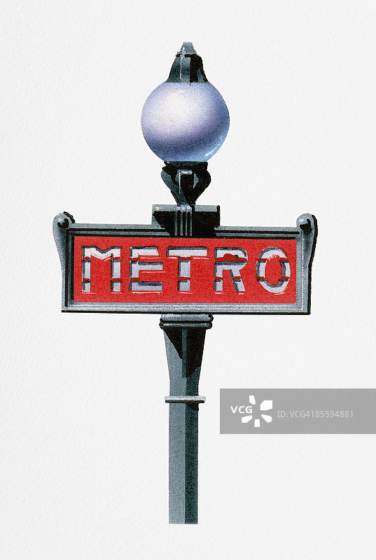 巴黎地铁标志插画图片素材