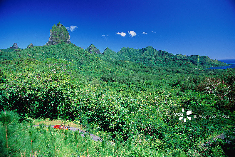 法属波利尼西亚莫雷阿岛罗托努伊贝尔维德雷山图片素材