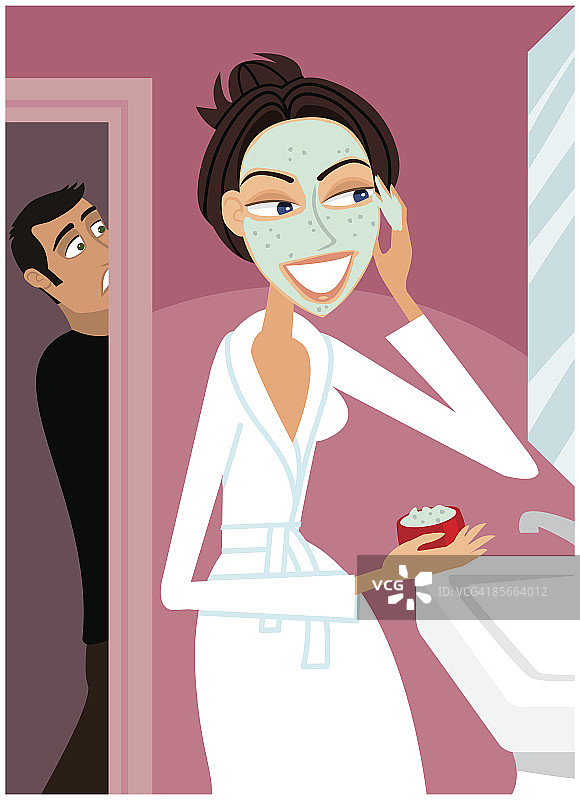 女人敷面膜图片素材