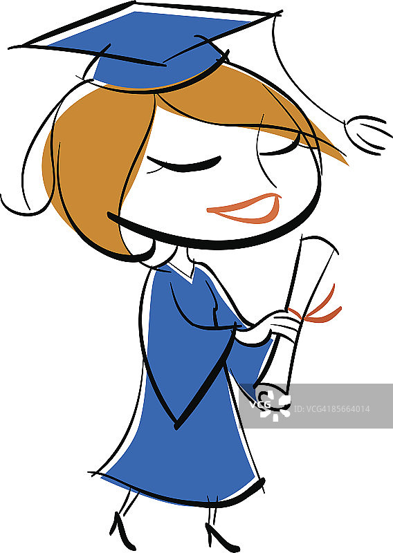 戴着毕业帽和穿着毕业礼服的女人图片素材