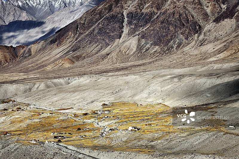 什约克山谷和锡亚琴冰川背景图片素材