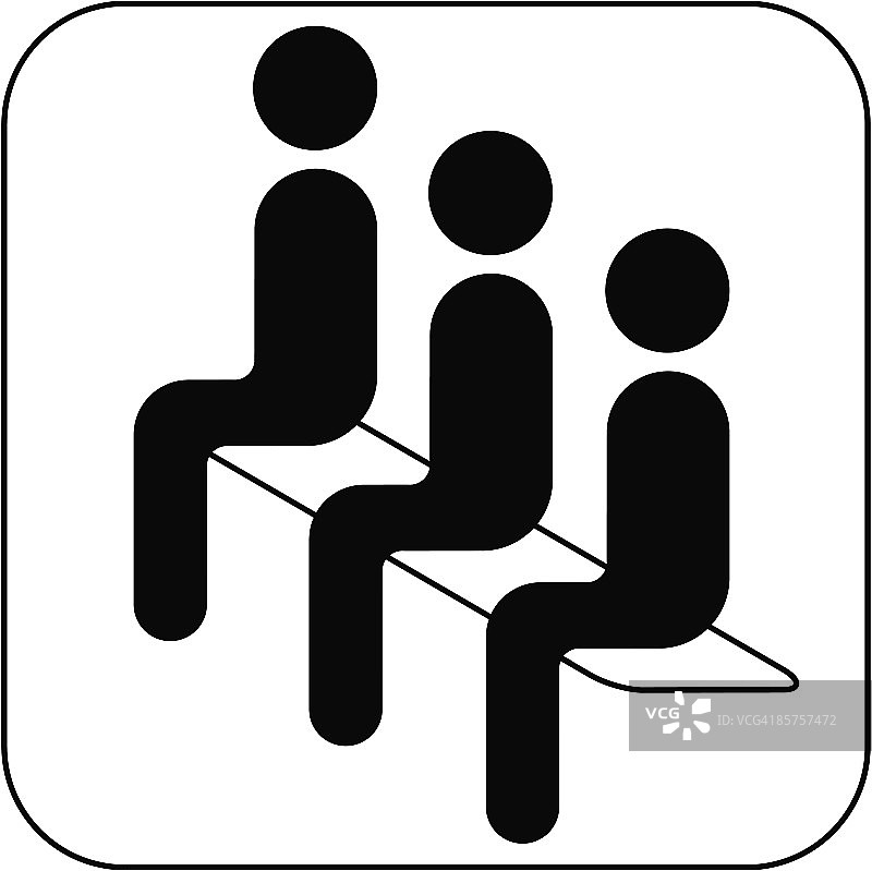 白色背景上的等候室标志图片素材