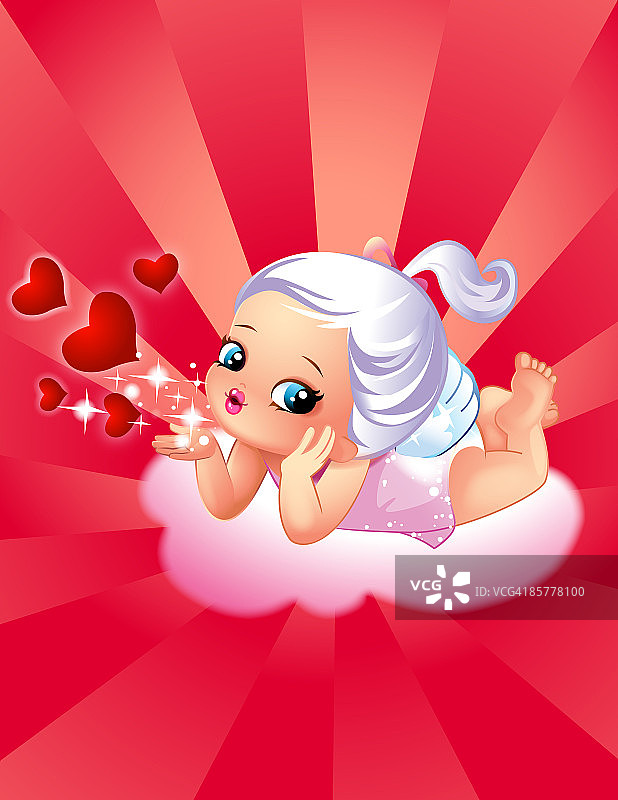 天使送飞吻图片素材