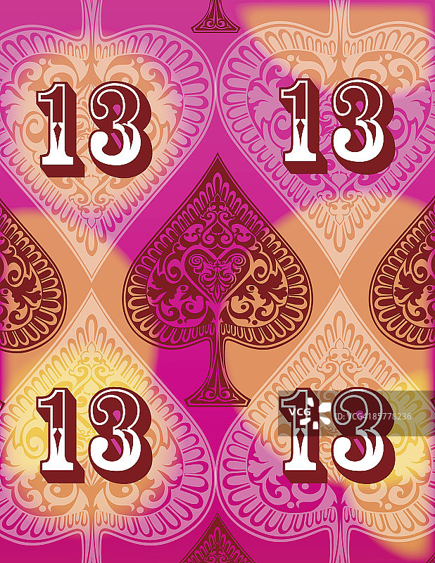 数字13和黑桃图片素材