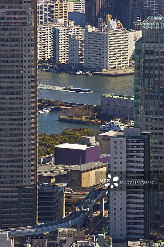 东京隅田川的远摄景观图片素材