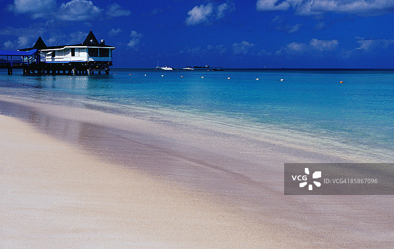 迪克森湾码头尽头的餐厅图片素材