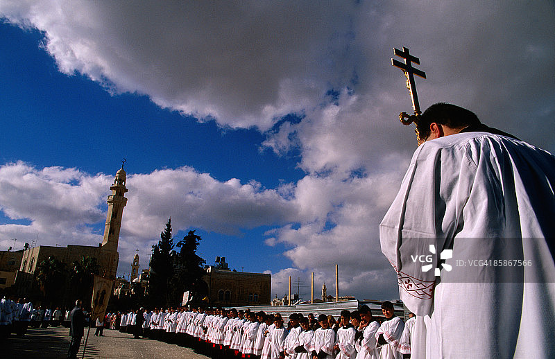 马槽广场的圣诞节仪式图片素材