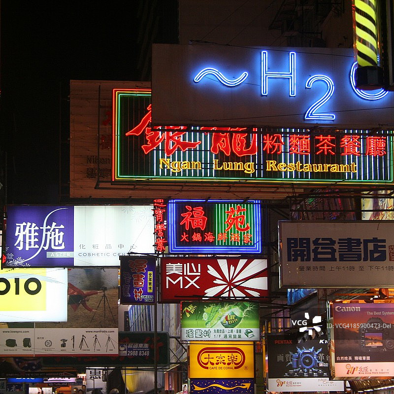 夜晚的霓虹灯标志图片素材