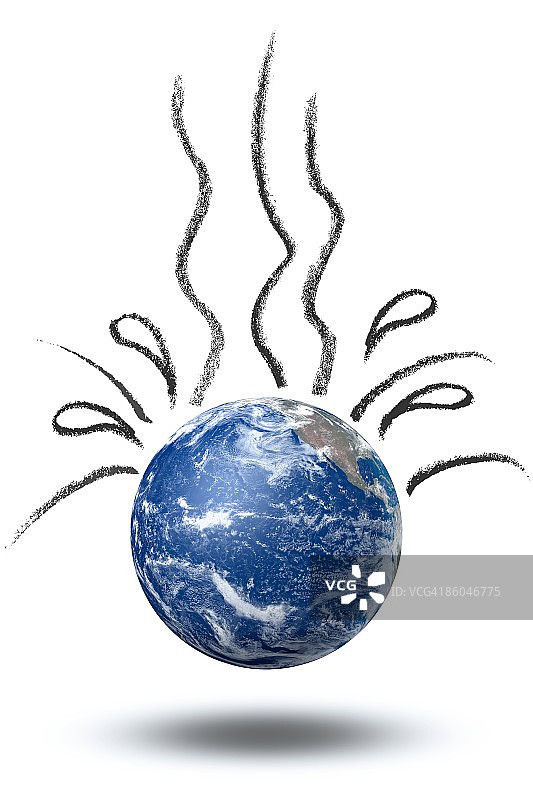 带有卡通汗滴的地球图片素材
