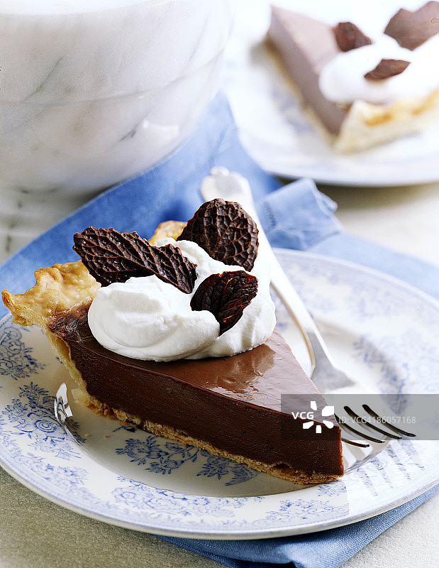 巧克力馅饼切块图片素材