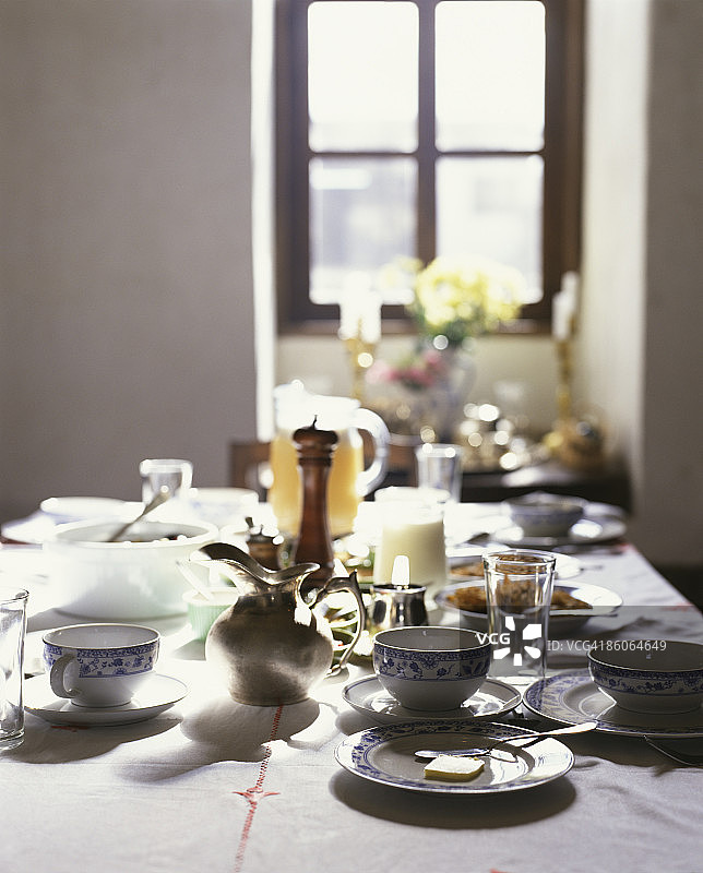 早餐餐桌布置图片素材