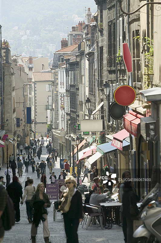 克莱蒙费朗的格拉斯街，法国奥弗涅图片素材