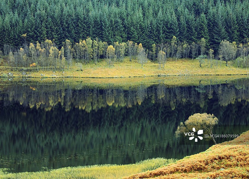 苏格兰格兰加里的倒影图片素材