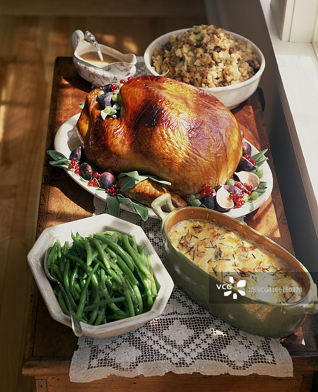 烤火鸡晚餐图片素材