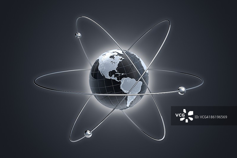 电子环绕的美洲地球图片素材