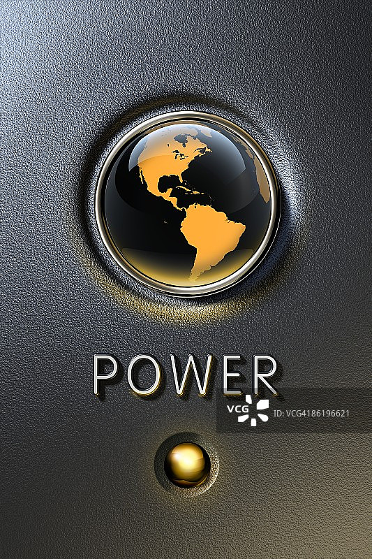 发光的地球电源按钮图片素材