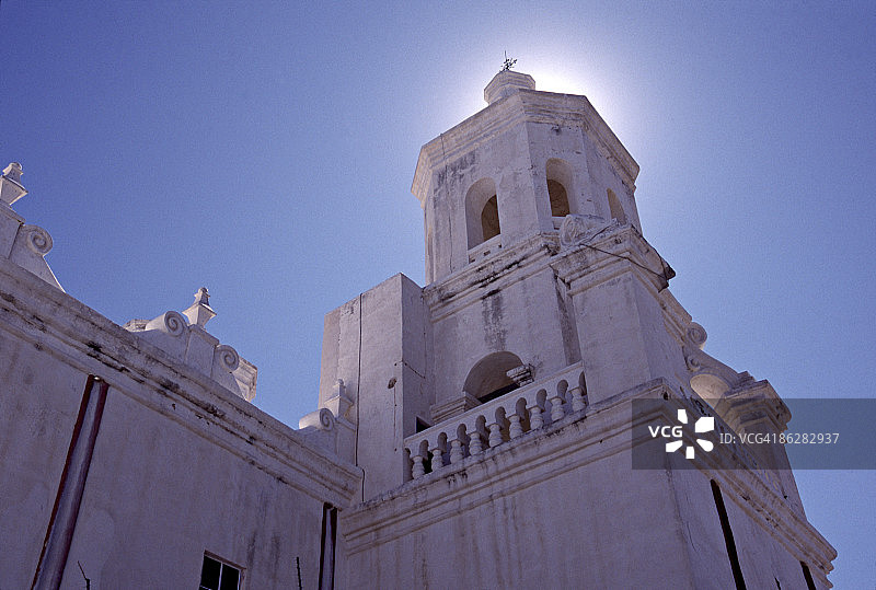 圣哈维尔传道所，圣哈维尔印第安人保留地，亚利桑那州图森图片素材
