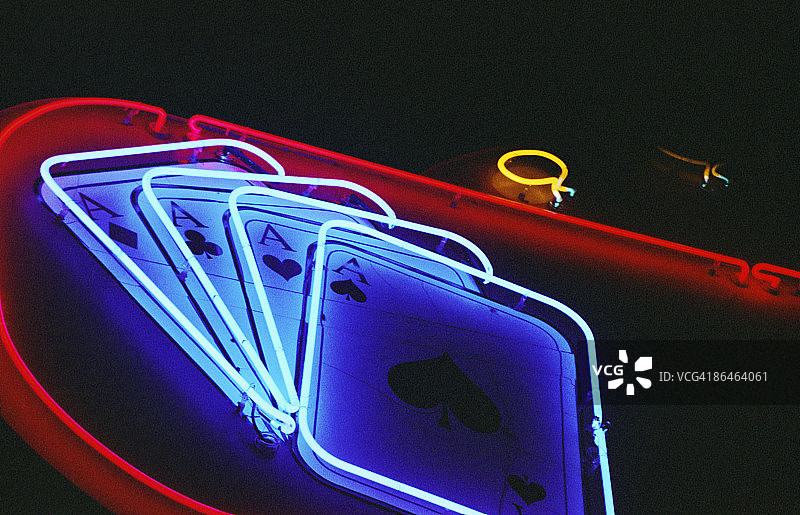 霓虹赌博标志图片素材